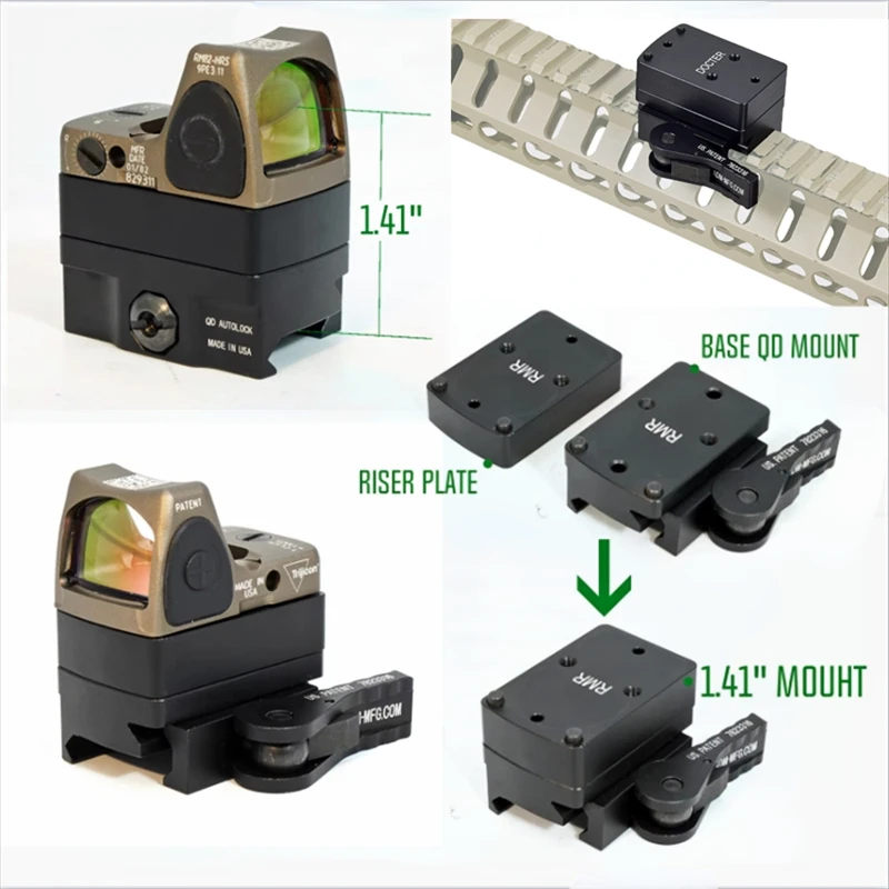 Рычаг RM QD Witness Absolute Co-Witness с подъемной пластиной для планки Пикатинни и Вивера RMR 20