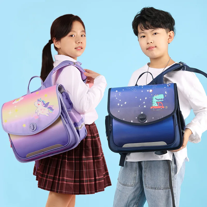 New Unicorn Dinosaur Children Load-reducing Primary School Bags Girl Boy Primary Student Horizontal Large-capacity Backpacks Hot