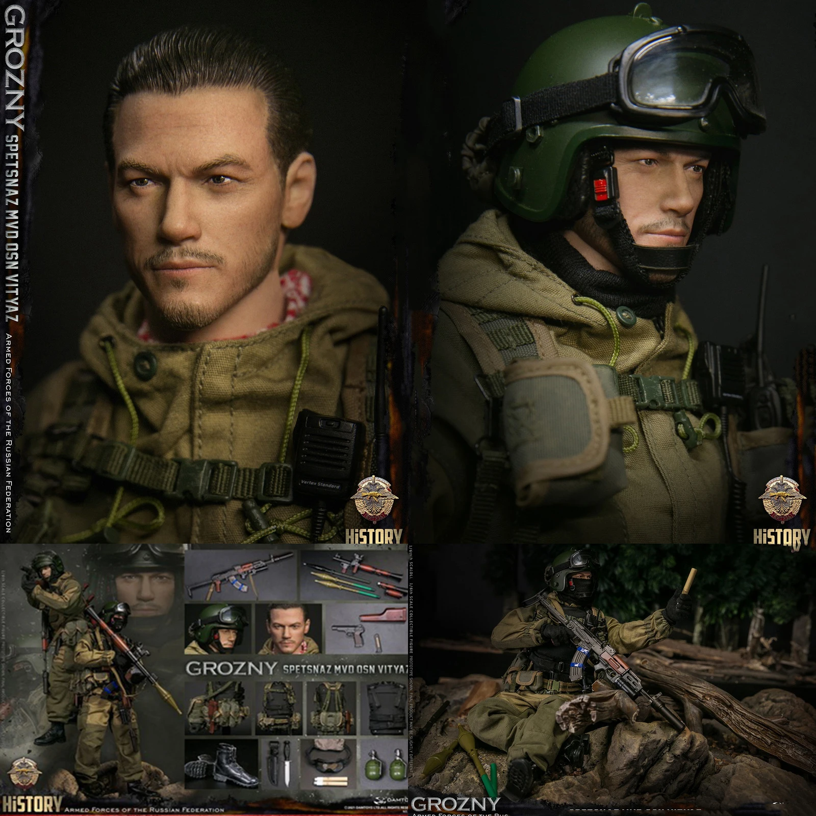 

Экшн-фигурка солдатика DAMTOYS DAM 78090 1/6 российских воинов спецназ Grozny, модель куклы для коллекционирования