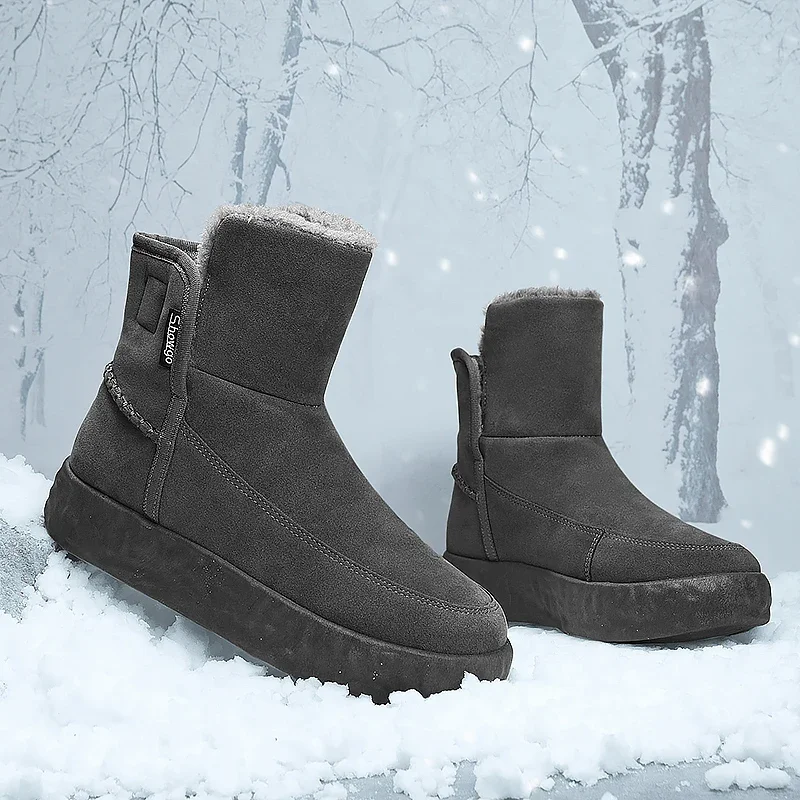

Men's Winter Boots Snow Mans Cotton Boot Plus Velvet Thickening Soft Comfortable Hard-wearing Trendy All-match Popular Model