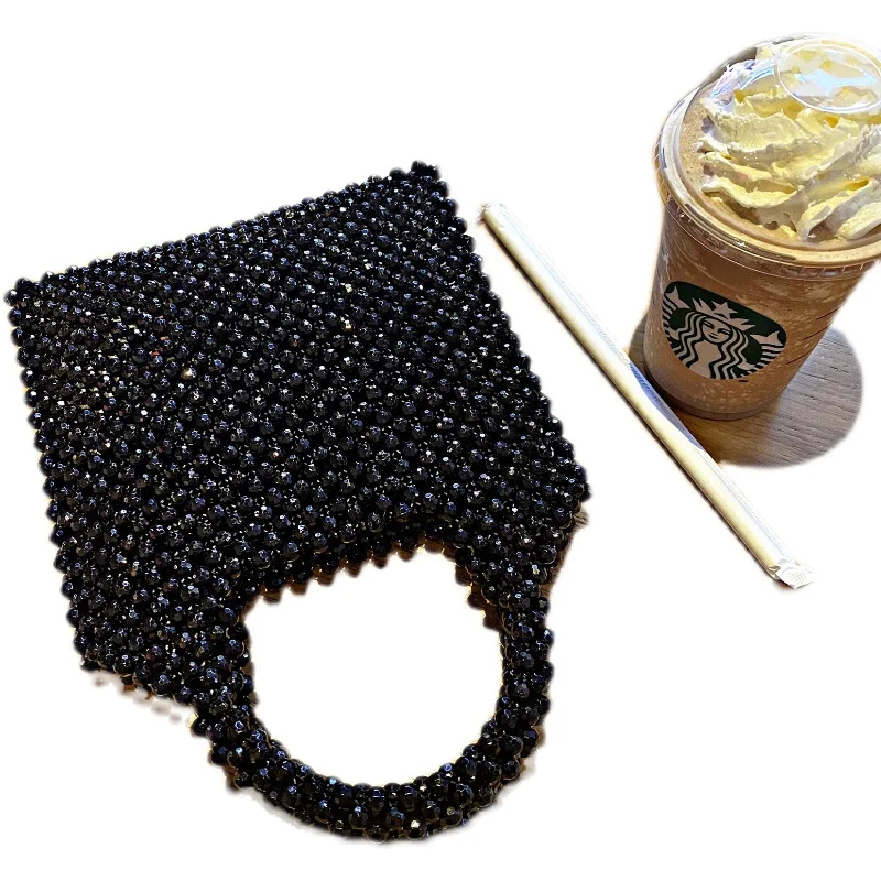 Сверкающие черные карманные книги и сумочки Женская самодельная квадратная