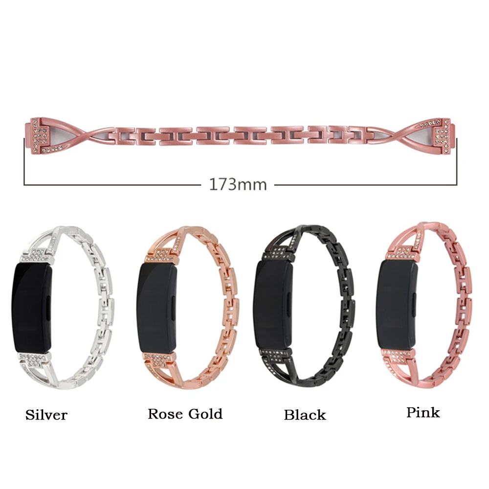 X Shape Diamond Bracelet Strap For Fitbit inspire/inspire 2/inspire HR Band Stainless Steel Watchband For Fitbit ACE 2 3 Band