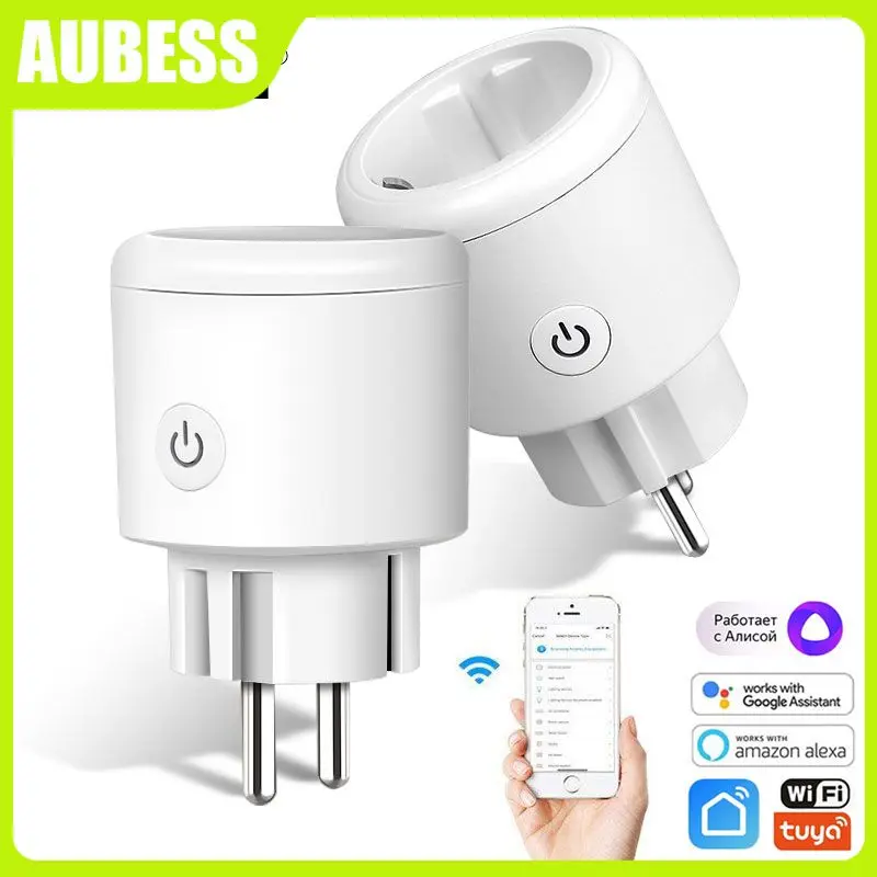 

Dual Module Wifi Plug High Quality Eu Plug Voice Control Smart Power Socket Fire Retardant Wireless Remote Socket 20a