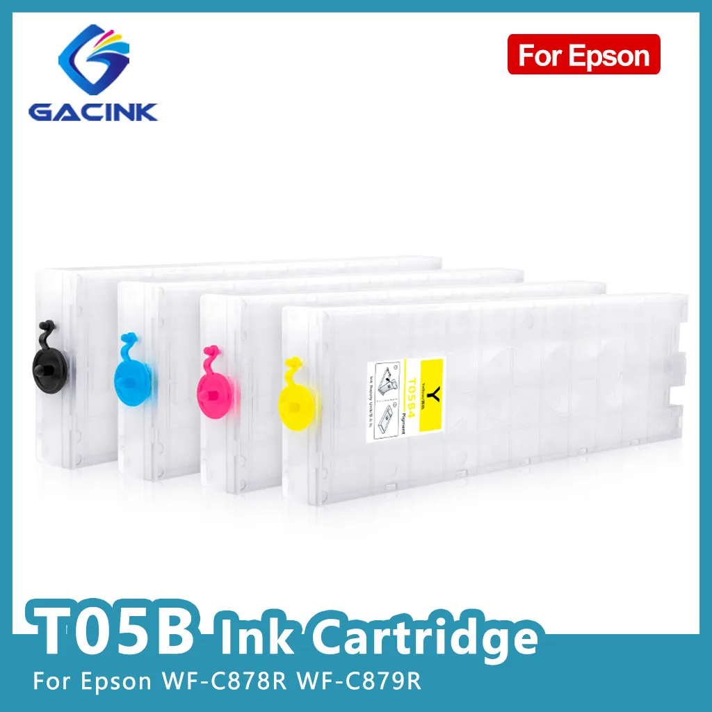 T05B T05B1 Refillable Ink Cartridge Without Chip For Epson WF-C878R WF-C879R T05B2 T05B3 T05B4 One Set 4 Colors K C M Y