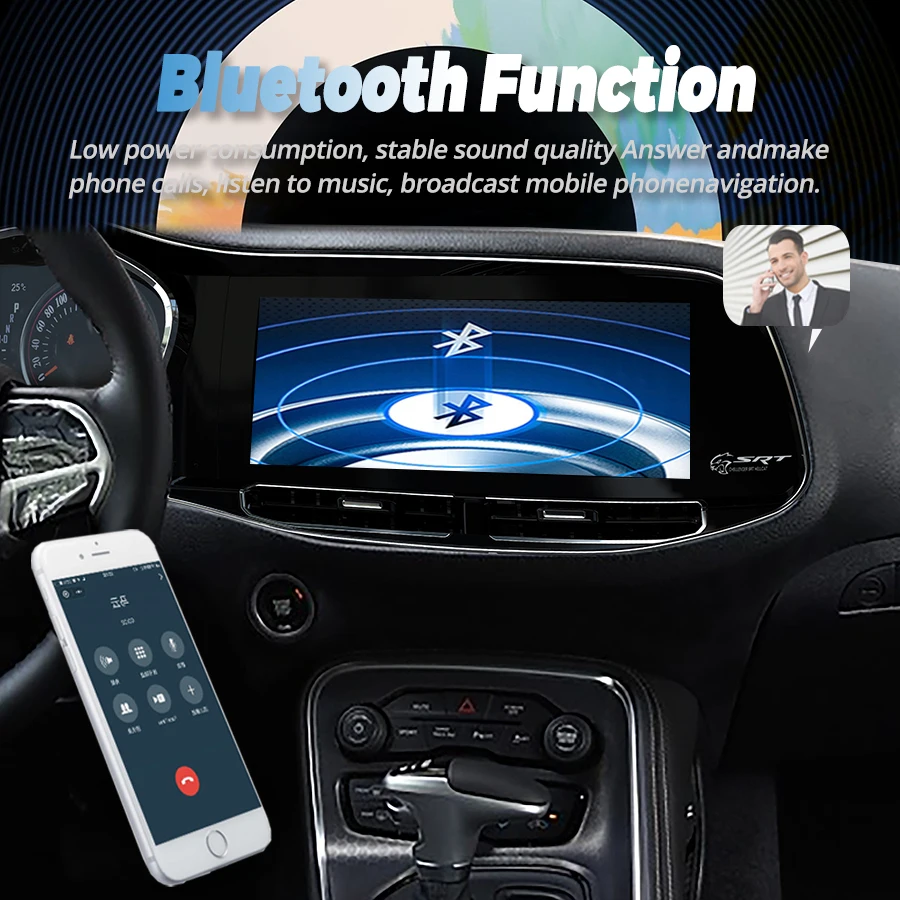 12 3-дюймовый автомобильный радиоприемник для Dodge Challenger SRT Hellcat 2010-2023 Android Carplay