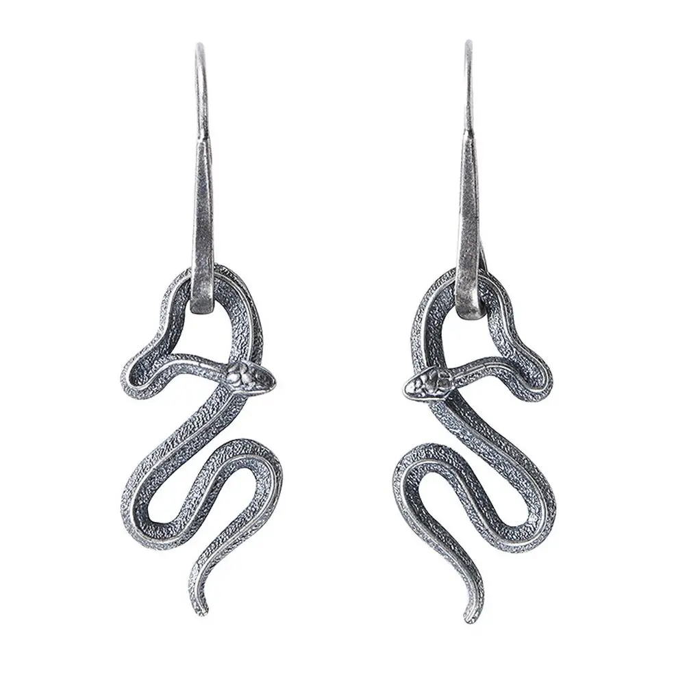 

Серьги-подвески из серебра 925 пробы с матовой змеей