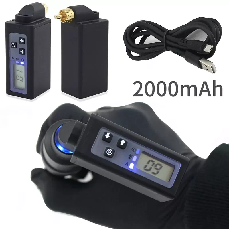 

Mini Wireless Professional Tattoo Power Supply 2000mAh RCA/DC Cord Battery for Tattoo Supplies