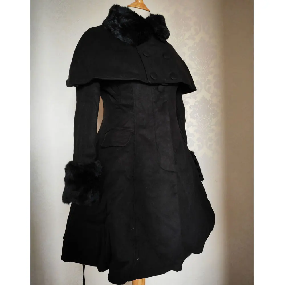 

Женское зимнее пальто в стиле ретро, женское длинное пальто из двух частей с пончо, куртка, распродажа