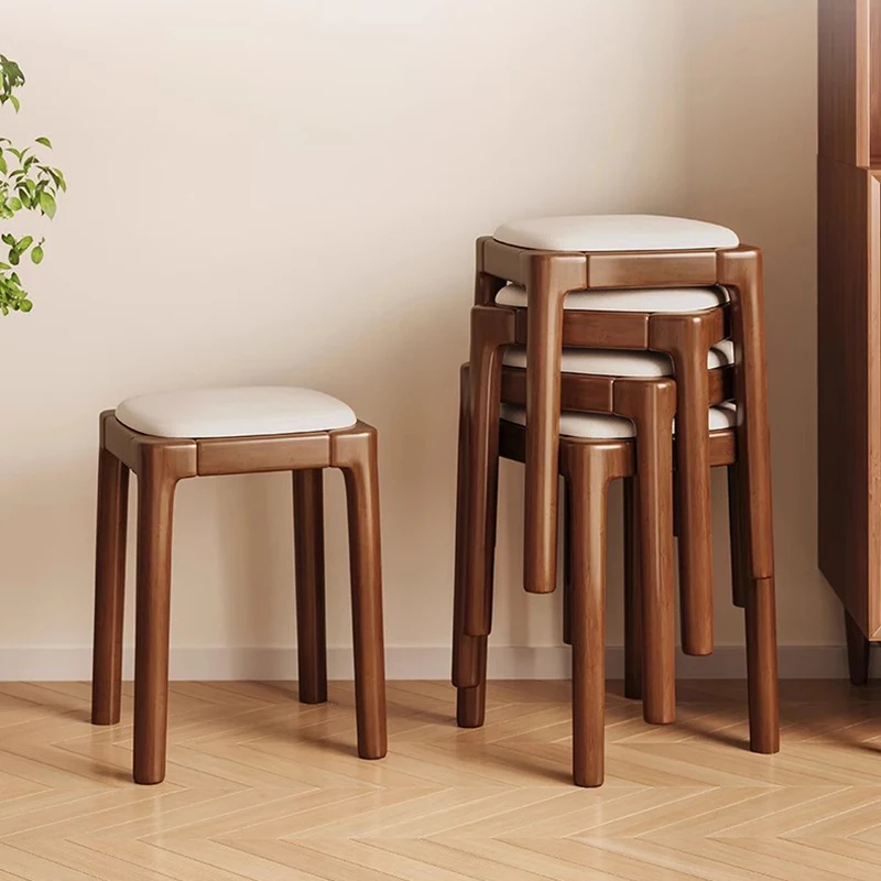 Деревянный обеденный стул для гостиной кухни складной в скандинавском стиле