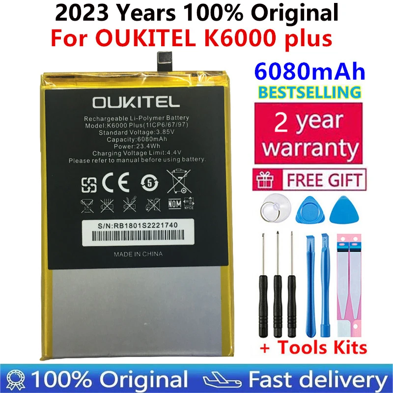 

Original Replacement Battery For OUKITEL K6000 plus K6000plus Mobile phone Rechargeable Li-polymer Batteries 6080mAh In stock