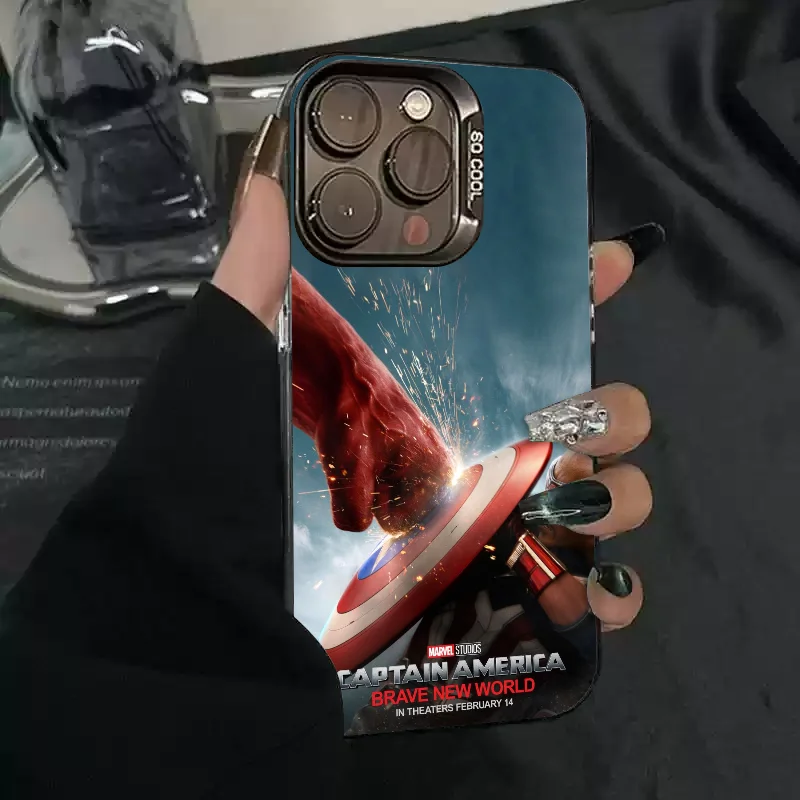 Чехол для телефона Marvel C-Captain A-America 2025 Movie чехол IMD цвета серебристый корпус iPhone 16 15