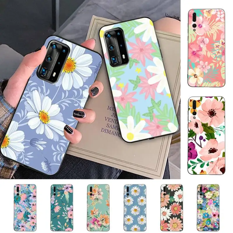 

Art Vintage Flower Phone Case for Huawei P30 40 20 10 8 9 lite pro plus Psmart2019