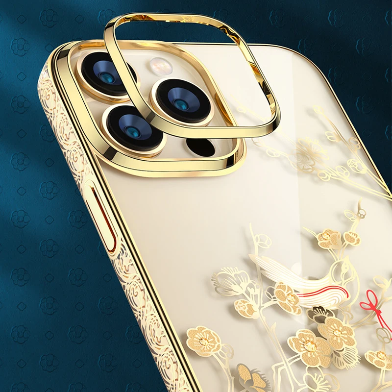 Чехол с 3D текстурой для iPhone 13 Pro Max жесткий чехол блестящими бриллиантами полыми