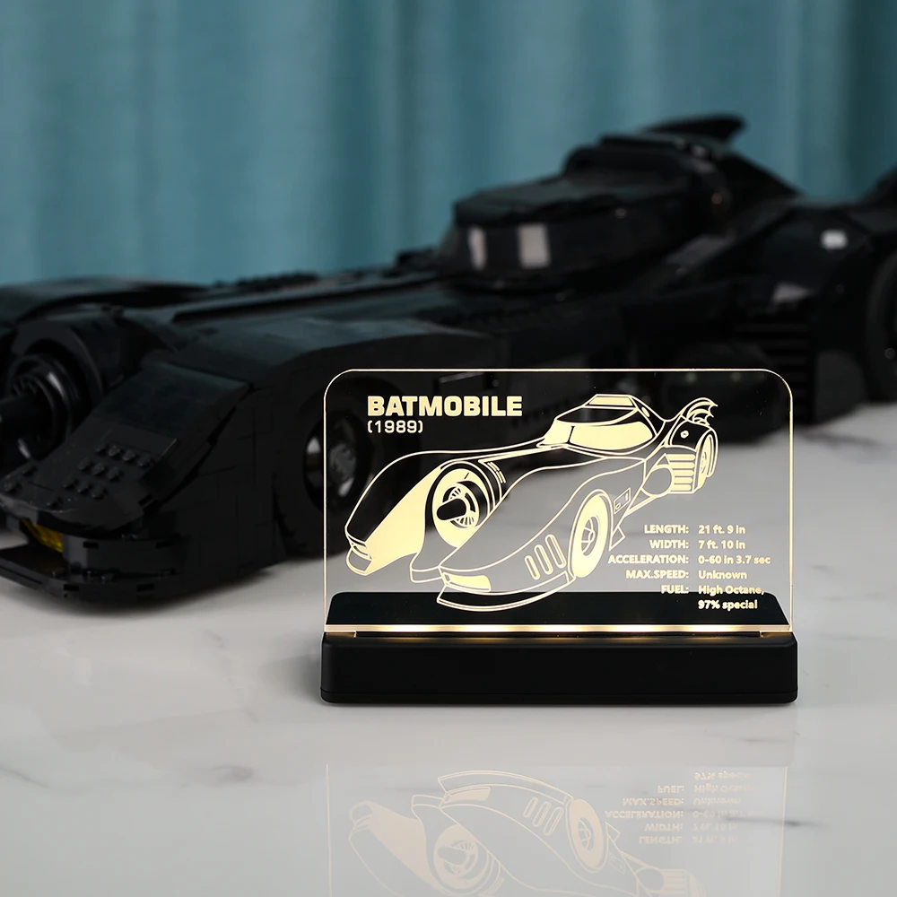 EASYLITE Φ акриловая панель с дисплеем, знаковая табличка для 76139 1989 Batmobile, строительные блоки, кирпичи, набор игрушек