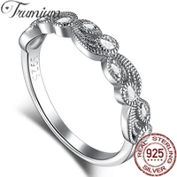 trumium authentic 925 sterling silver women ring sparkling teardrop halo twisted ring luxury engagement wedding bands gifts