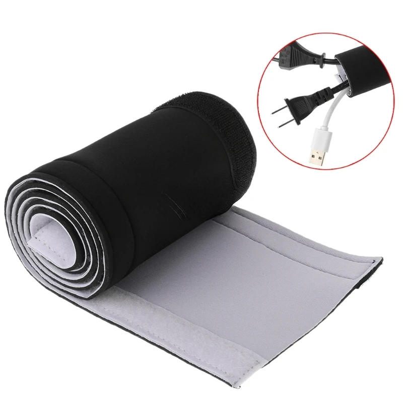 

Cable Management Sleeve Flexible Neoprene Wrap Wire Cord Hider Cover Organizer