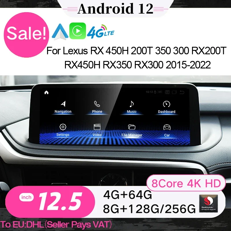 Новинка автомобильный радиоприемник 12 5 дюйма Qualcomm Android GPS Navi для Lexus RX RX300 RX350 RX450H
