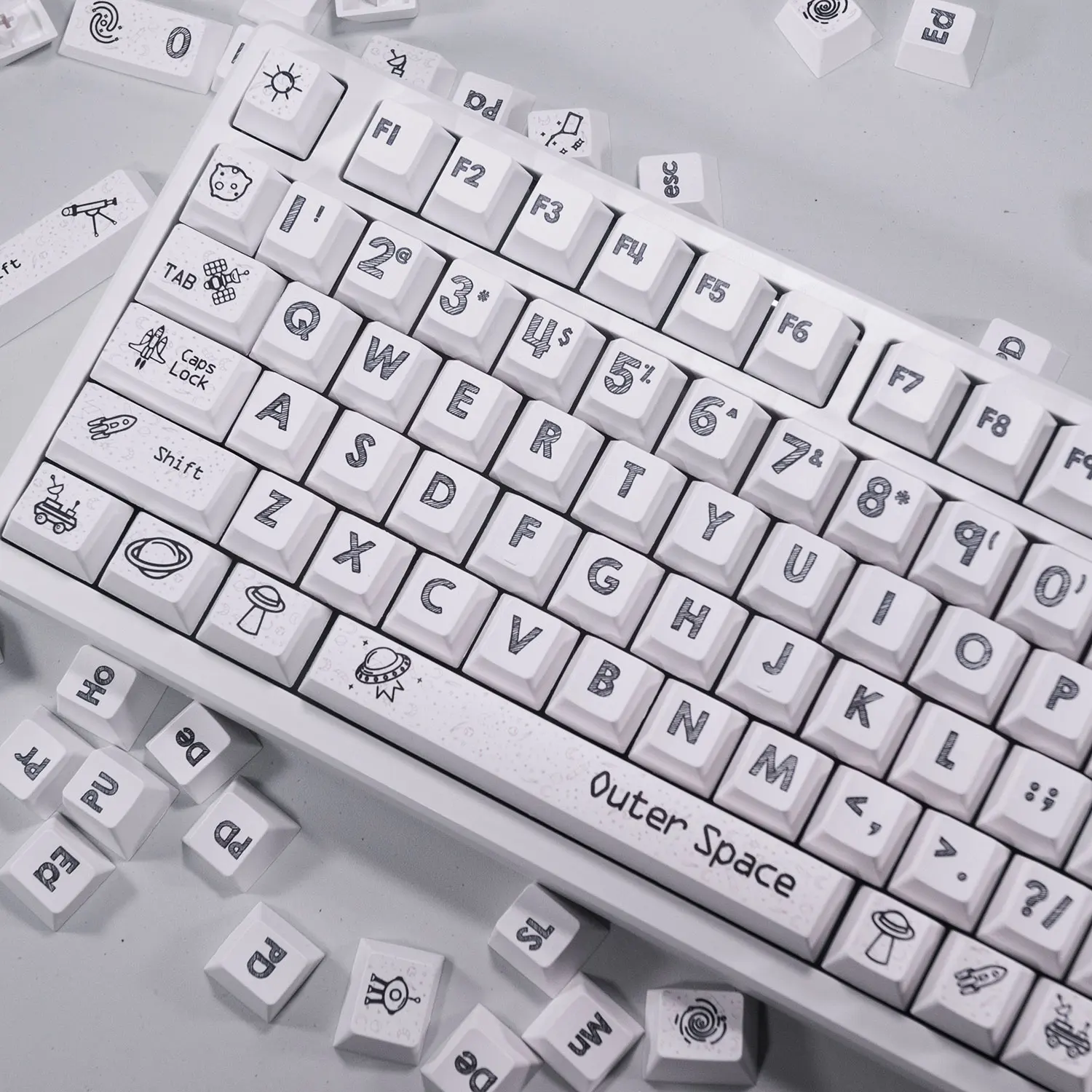 

The Outer Space Theme Cherry Profile Keycaps Custom PBT Keycaps for Mechanical Keyboard 116 Keys Sublimation Keycap