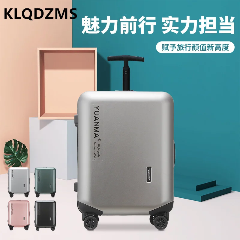 KLQ DZMS Monochrome Simple Suitcase Tide Single Trolley Suitcase Female Net Celebrity Boarding Luggage Water Proof Student