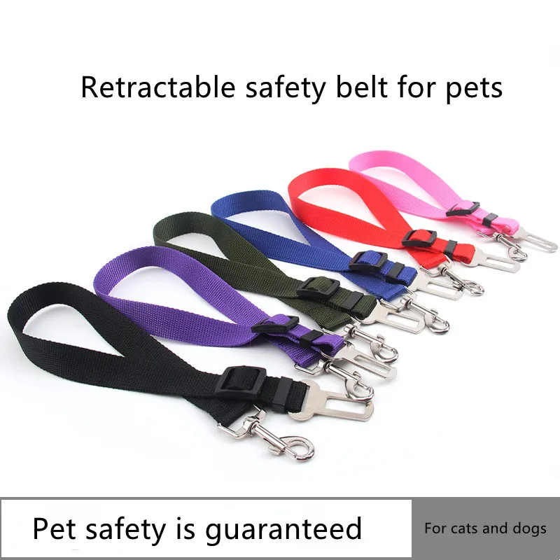 

Pet Dog Cat Car Seat Belt Adjustable Safety Harness Seatbelt Leash for Small Medium Dogs Travel Clip Pet Supplies 4 Colors
