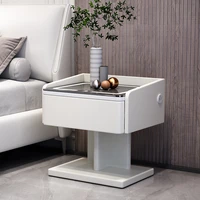 new arrival creative smart bedside table with wireless charging modern style usb bedroom nightstands led light side cabinet