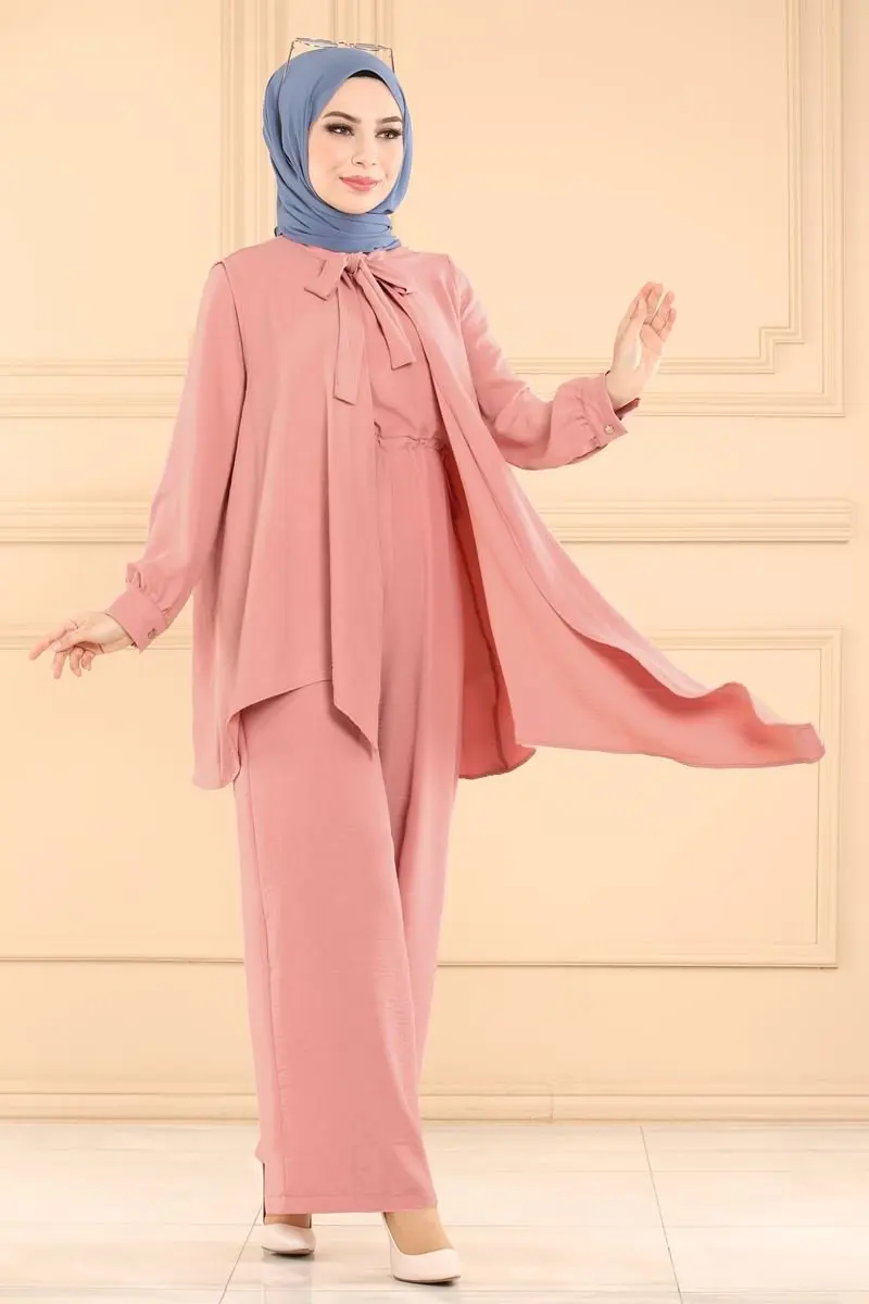 

Yelekli Hijab Suit 2022 new fashion Muslim casual suit sets hijab