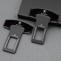 car badge metal seat belt buckle logo plug accessories for skoda octavia 2 3 a7 superb fabia vrs kamiq karoq kodiaq rapid yeti a