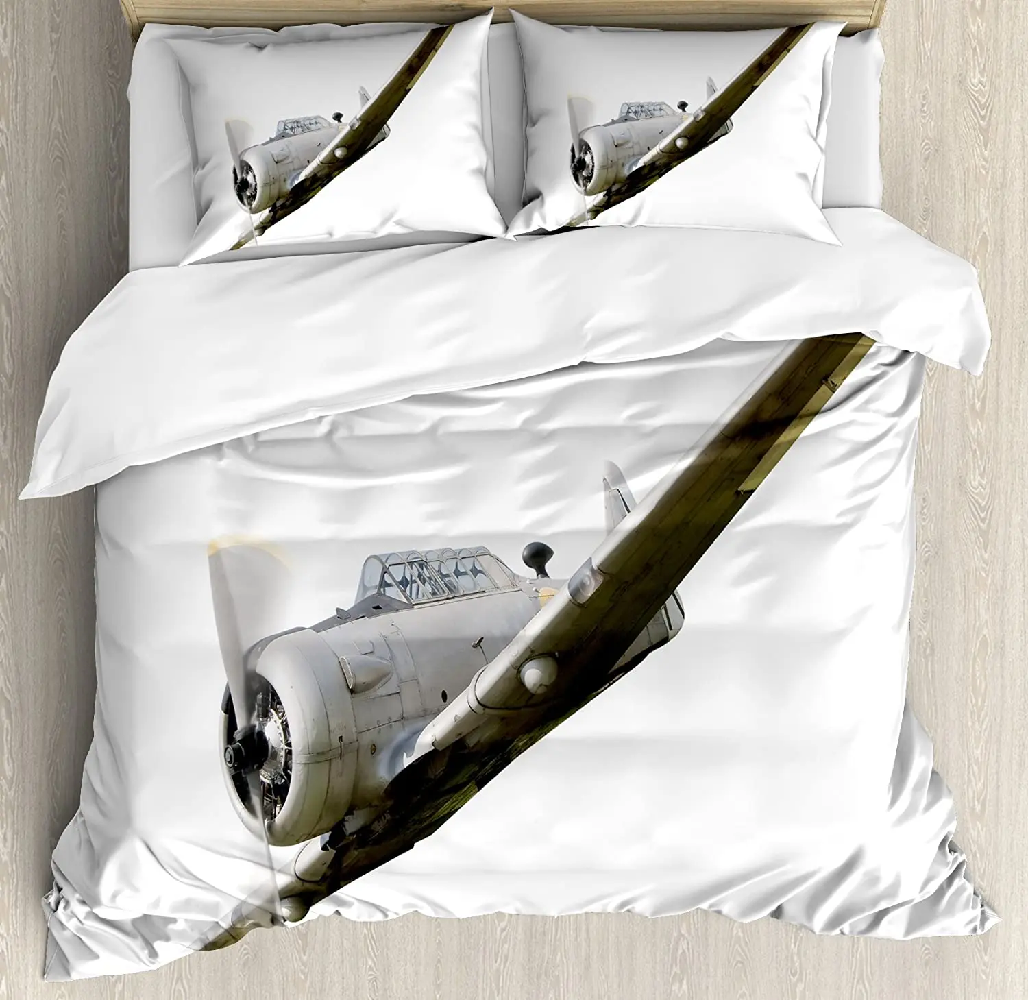 

Vintage Airplane Bedding Set For Bedroom Bed Home Historical Vintage Twenties Aircraft Fly Duvet Cover Quilt Cover Pillowcase