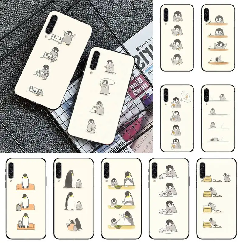 

Penguin Drawing cute cartoon Phone Case For Samsung galaxy A S note 10 12 20 32 40 50 51 52 70 71 72 21 fe s ultra plus