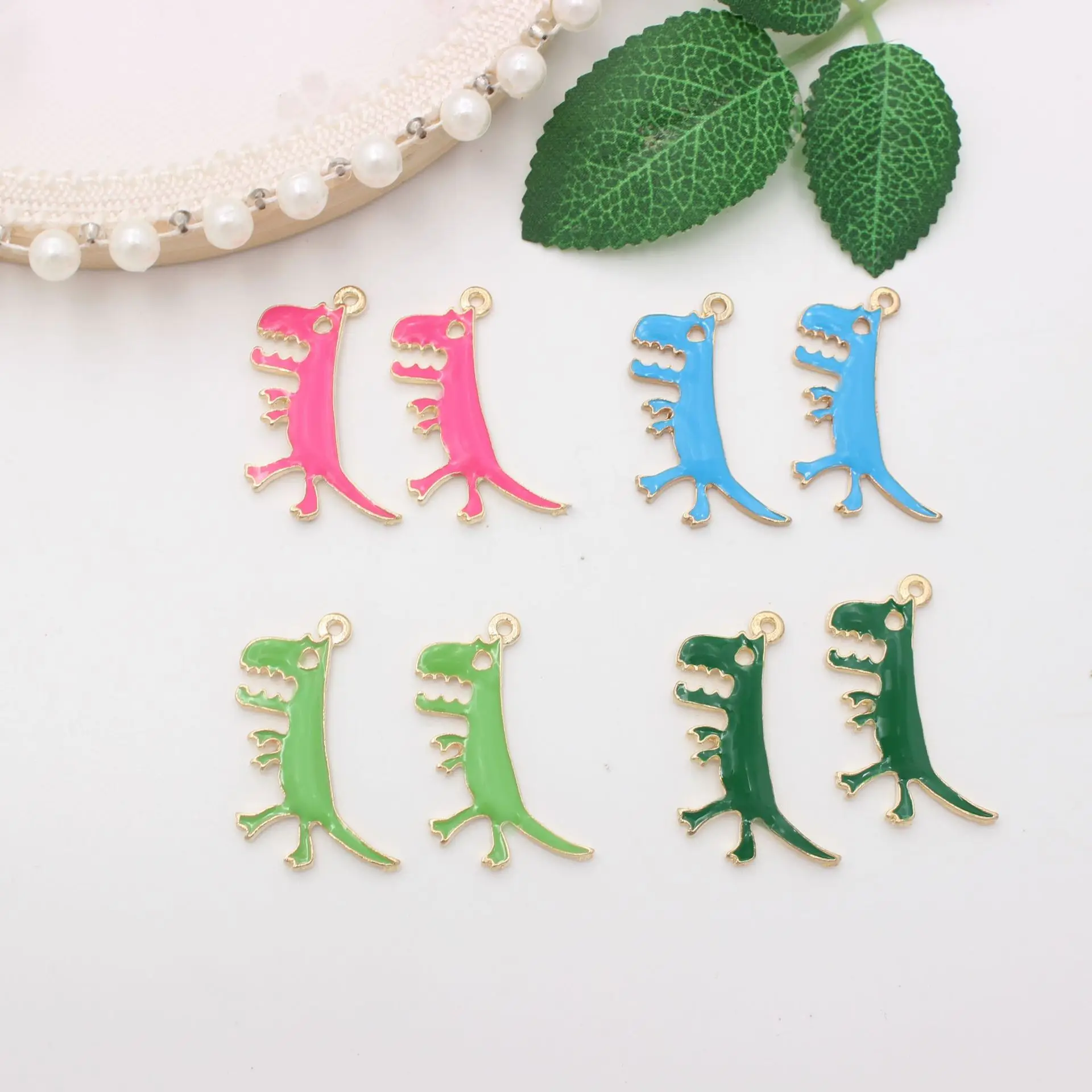 

8pcs 29x18mm Designer Dinosaur Charm Pendant for Fashion Earrings Necklace diy Jewelry Making Accessories Key Chain Findings