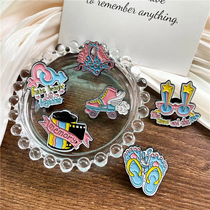 Красочная эмалированная брошь в виде звезды солнцезащитных очков милые крутые