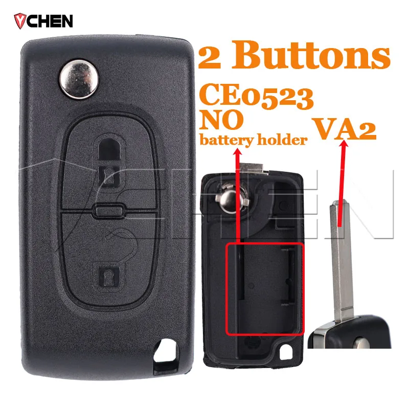 

Для Peugeot 207 307 308 407 607 807 Чехол для дистанционного ключа для Citroen C2 C3 C4 C5 C6 Откидной складной корпус ключа автомобиля 2/3/4 пусковые кнопки