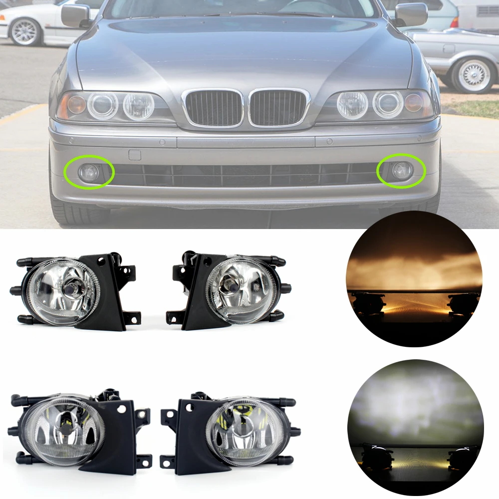 

For BMW 5 Series E39 2000 2001 2002 2003 Front Bumper Fog Light Fog Lamp With Bulbs 63176900221/63176900222