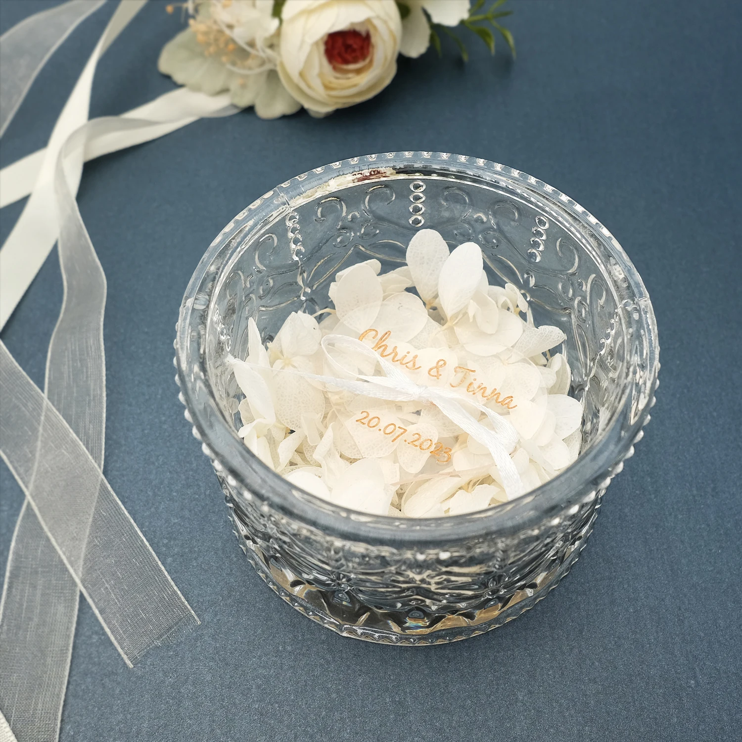 Personalised Wedding Ring Bearer Box Crystal Ring Box Engagement Ring Box Glass Wedding Ring Box Earrings Necklaces Container