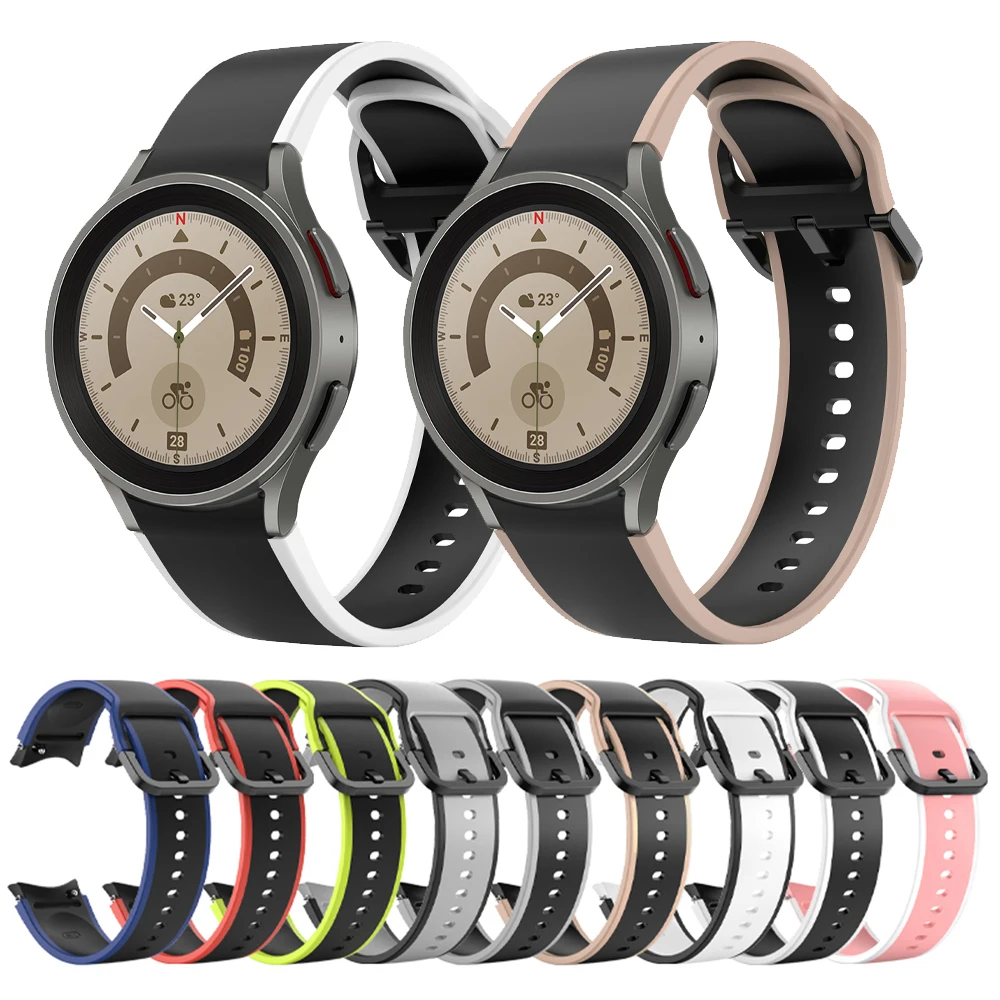

Silicone Strap For Samsung Galaxy Watch 5 4 40mm 44mm Watch 5 pro 45mm Sport Band For Galaxy Watch 4 Classic 46mm 42mm Bracelet