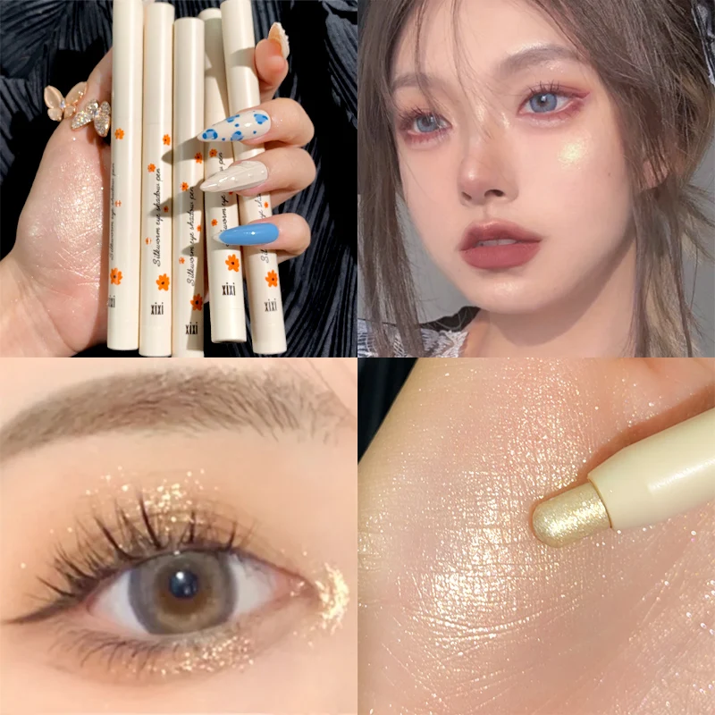 

Glitter Silkworm Eyeshadow Liner Pencil Brightening Highlighter Blue Gold Silver Eyeshadow Pen Lasting Shiny Eye Makeup Cosmetic