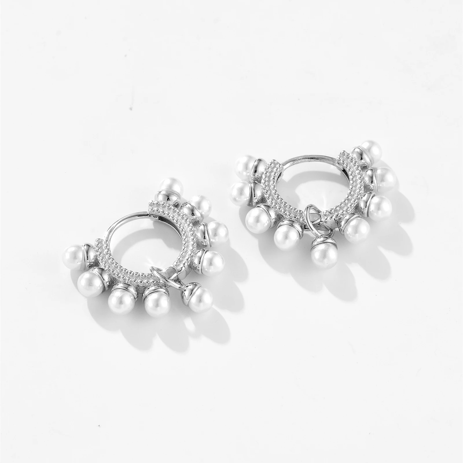 ANDYWEN стерлингового серебра 925 пробы с жемчугом обручи для пирсинга маленькие