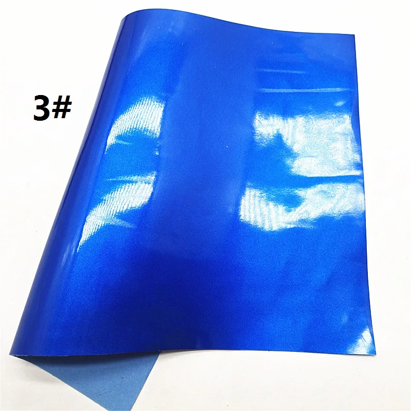 Синие листы из искусственной кожи с принтом сердца Шиммер блестящая кожа