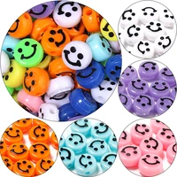 100pcslot acrylic protruding smiley loose beads colorful round bead for diy jewelry making %c2%a0bracelet necklace accessories