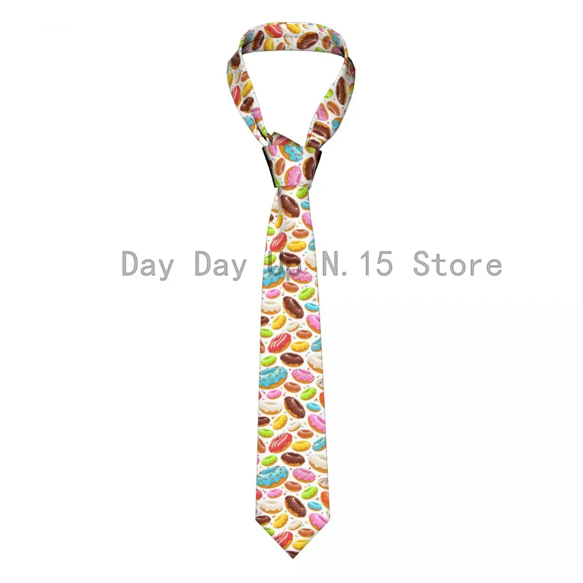 

Colorful Sweet Donut Neckties Men Women Slim Polyester 8 cm Narrow Cartoon Junk Fast Food Neck Ties Shirt Accessories Gravatas