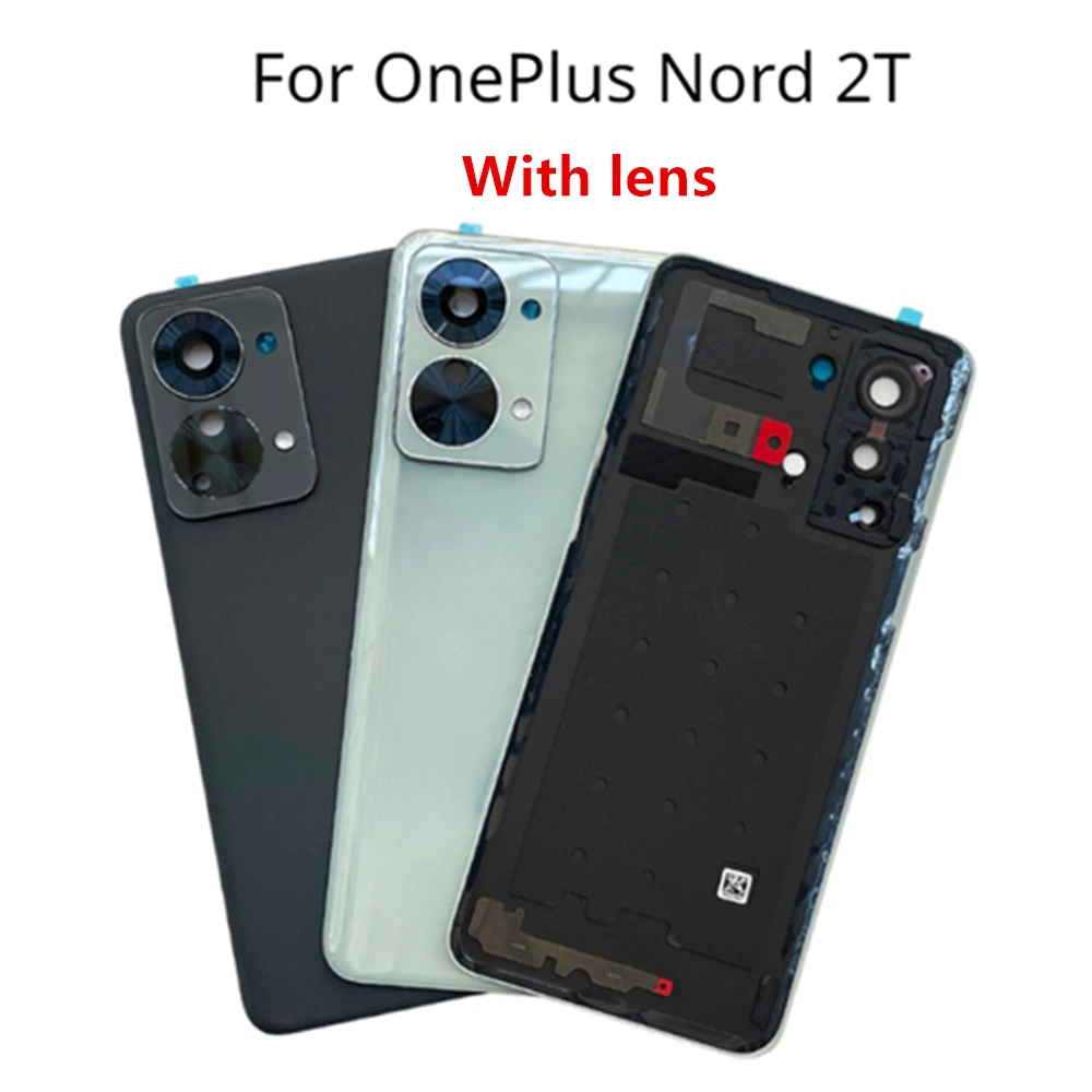 

6.43" For OnePlus Nord 2T CPH2399 CPH2401 Battery Cover Back Glass Rear Door Housing Case Back Panel With Camera Lens
