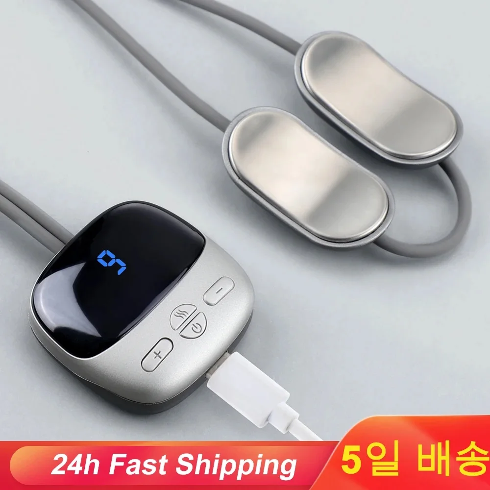 

Electric Neck Massager Micro-current Cervical Spine Massager 3 Gear Hot Compress Smart Neck Massage For Pain Relief Portable