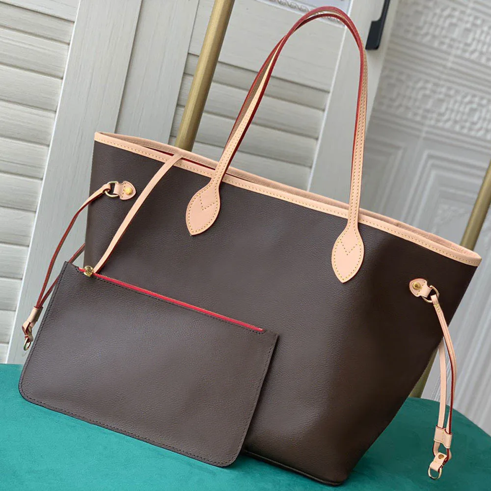 

Classic Luxury Designer Totes Genuine Leather Oxidate Fashion Casual Handbags Women Shoulder Bag Tote with Pouch Shopping Purse