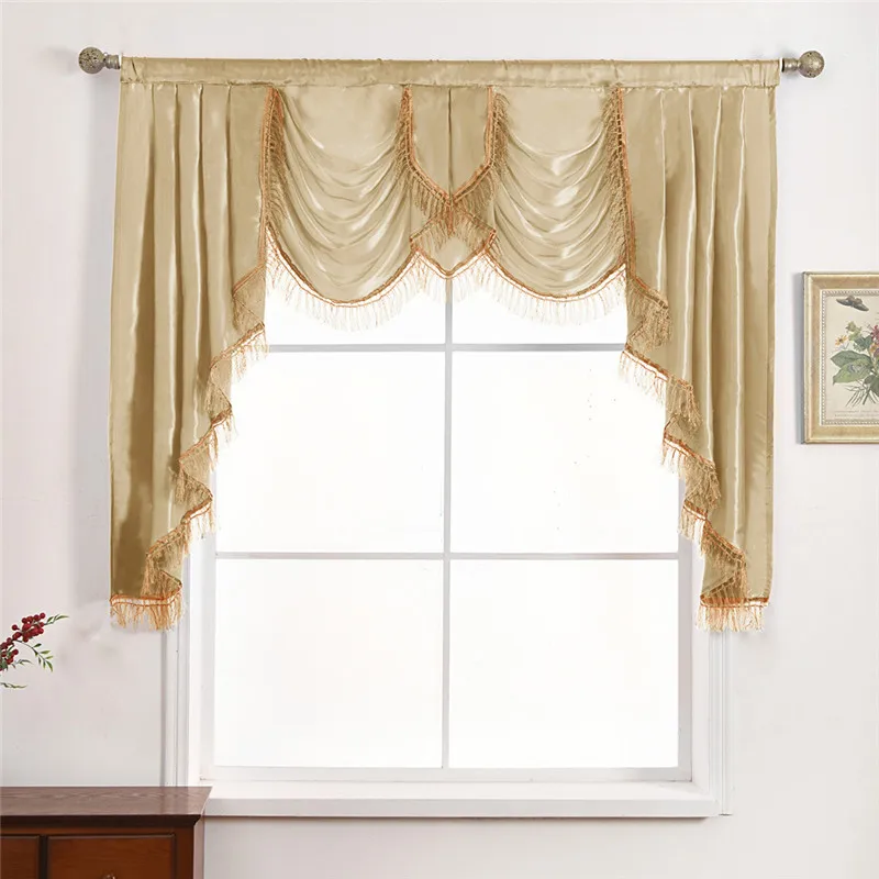 

European Royal Style Luxury Tassel Valance Curtains For Living Room Window Curtains Decor Ready Made Drapery For Bedroom #5