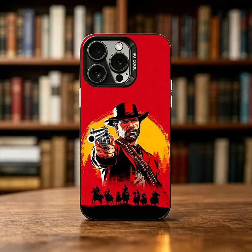 Фото Красный чехол Red D-Dead R-Redemption 2 для iPhone 17, 16, 15, 14, 13, 12, 11 Plus, Pro Max, XS, цветной серебристо-черный чехол №3