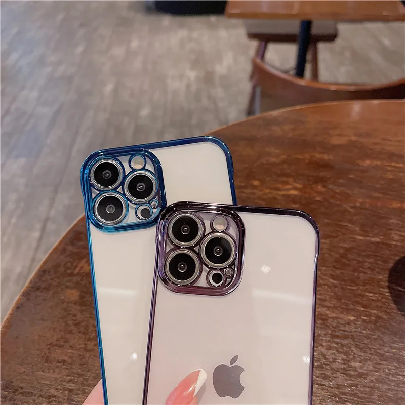 Frameless 6D Plating Case for iPhone 14 Pro Max Plus Soft Shockproof Back Luxury Clear Phone Cover iPhone 13 12 Pro Max 14ProMax