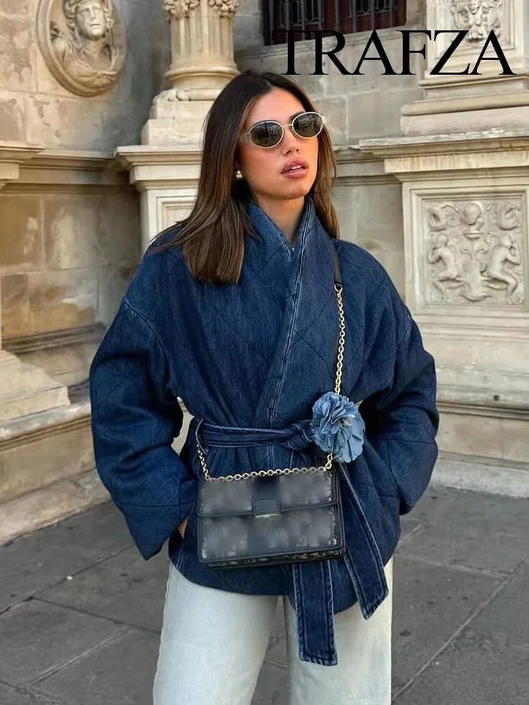 Женский джинсовый кардиган с V-образным вырезом и длинным рукавом