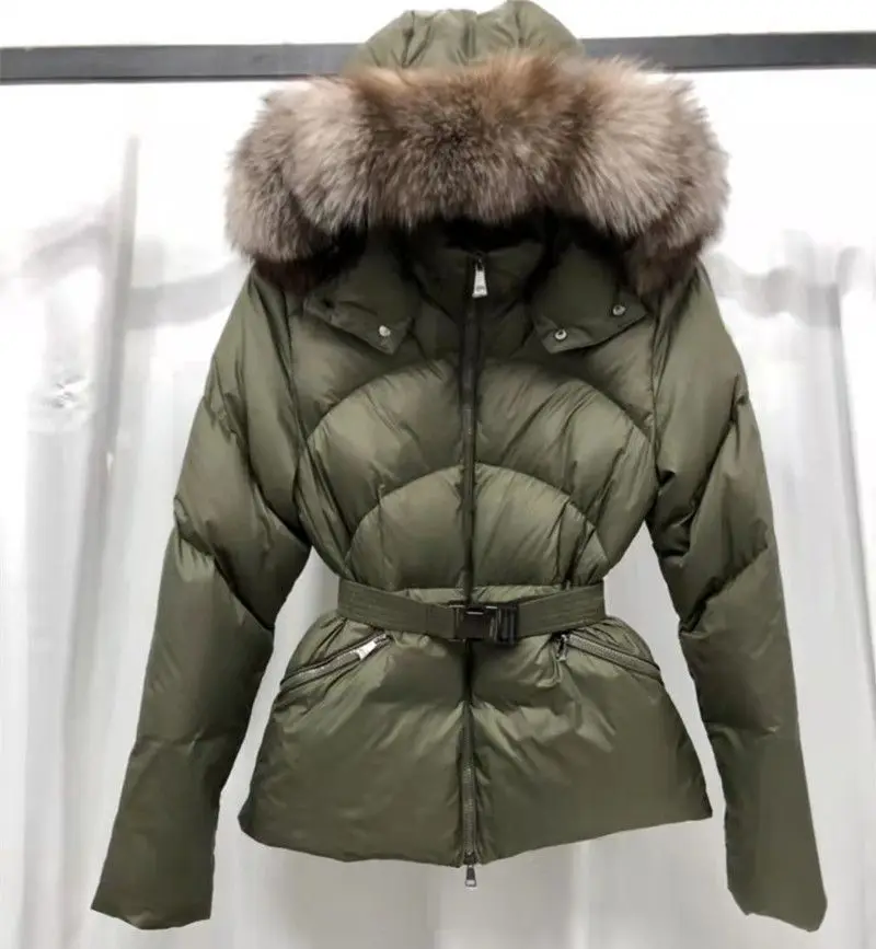 

Jackets for Women Hooded Winter Coat for Women 2023 Short Down Coat Luxury Real Fox Fur Collar Duck Down Jacket
