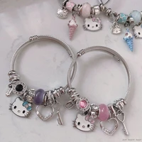 hello kitty jewelry y2k millennial girls bracelet melody student cute crystal love beaded bracelet bracelet