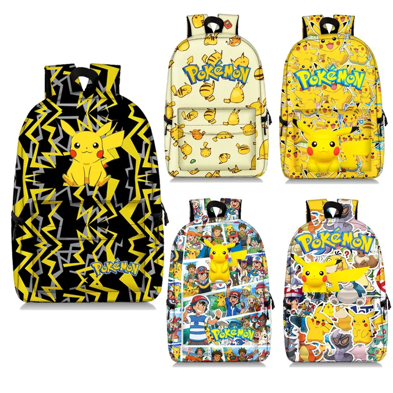 

Pokemon School Backpacks for Girls Boys Kawaii Anime Figures Pikachu Charizard Mewtwo Schoolbags for Children Birthday Gifts